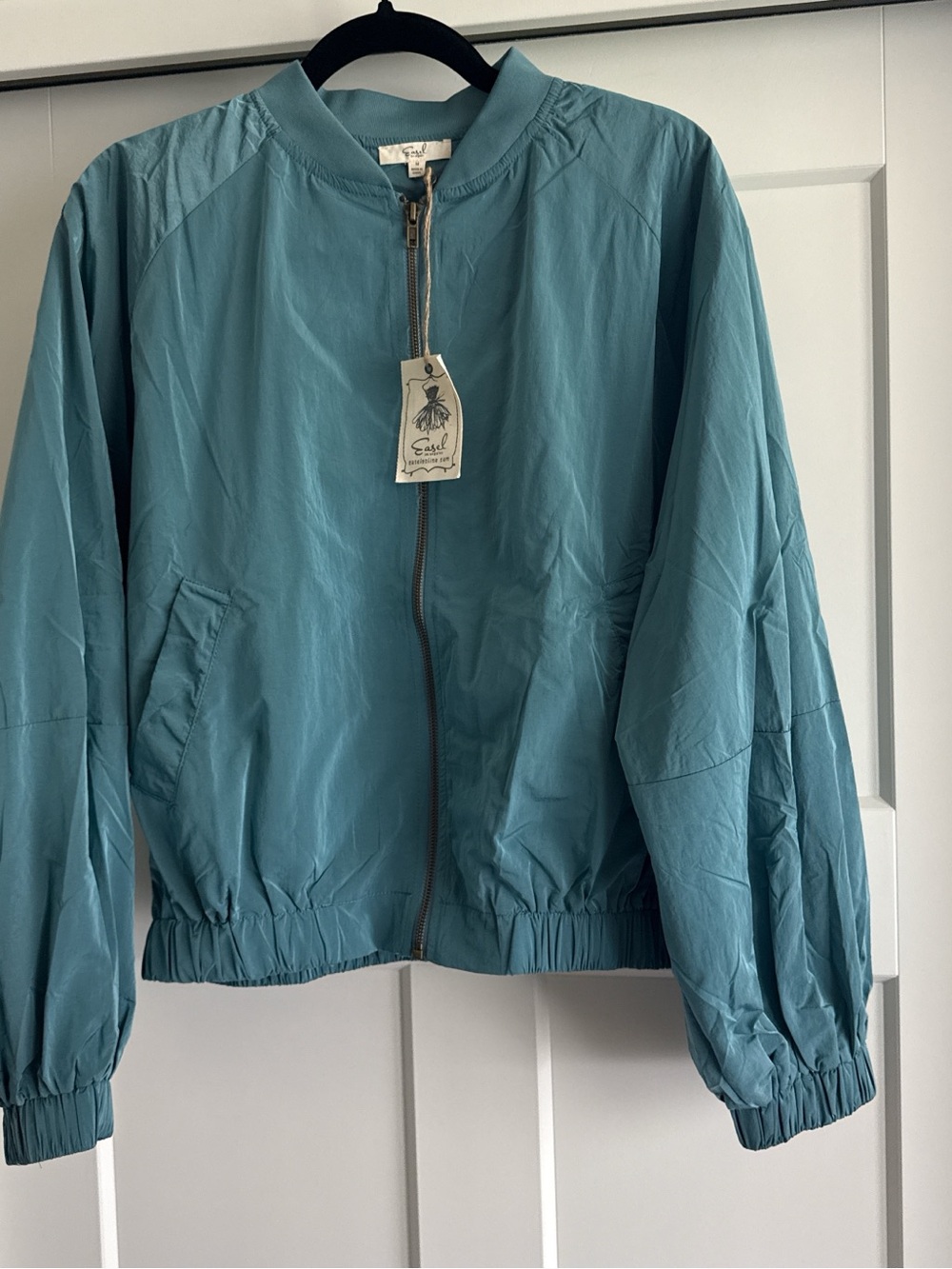 NWT Easel Teal Lightweight Bomber Jacket